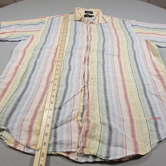 Daniel Cremieux Mens Italian Linen Shirt‎ Striped Button Down Tailored Fit XL - Picture 6 of 7